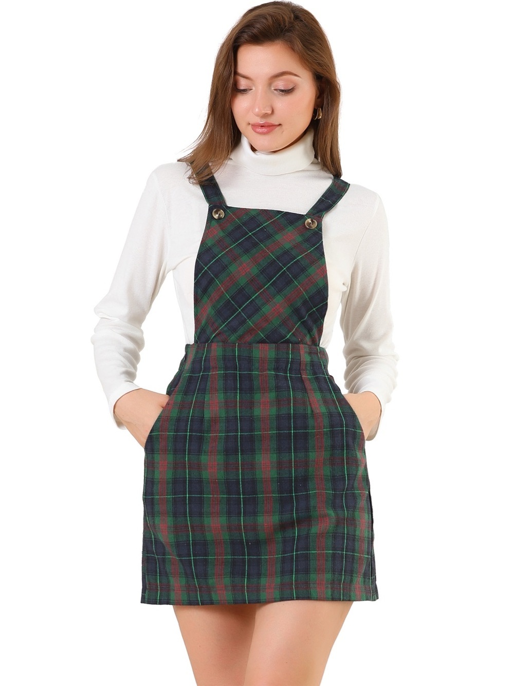 ✨Allegra K Tartan Overall Suspender Dress✨